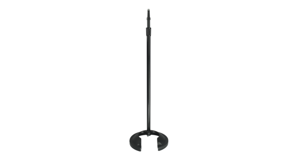 STACKABLE ROUND BASE HEAVY DUTY MIC STAND PROVIDES EXTRA STABILITY WITH ISOLATION RING / BLACK