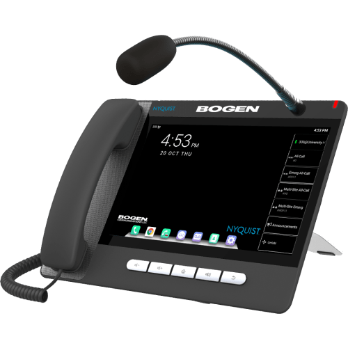 NYQUIST ZONE PAGING MICROPHONE STATION, 10.1" COLOR TOUCH SCREEN, GOOSENECK MICROPHONE