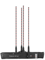 BUNDLE OF FOUR FREE-STANDING LED ARRAY LIGHTS & 4 SLIP-ON FROSTED TUBES, BATTERY-POWERED, RF REMOTE