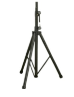 ALL-ALUMINUM TRIPOD SPEAKER STAND, REVERSIBLE SHAFT WITH 1 3/8 IN TO 1 1/2 INCH DIAMETER TUBING.