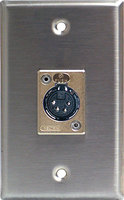 SINGLE GANG WALL PLATE WITH 4 PIN FEMALE DMX CONNECTOR