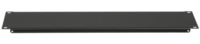 1RU BLANK RACK PANEL 18-GAUGE FLANGED STEEL, BLACK