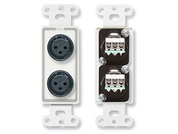 DUAL XLR 3-PIN FEMALE JACKS ON D PLATE - TERMINAL BLOCK CONNECTIONS