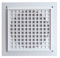 SQUARE GRILL, HEAVY DUTY, WHITE, CAST ALUMINUM WITH FINELY PERFORATED MESH INSERT