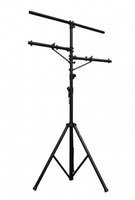 ALUMINUM LIGHTING STAND FOR UP TO 8 FIXTURES:TRIPOD BASE, 4FT TOP T-BAR ARMS, HEAVY DUTY CROSS BRACE