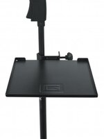 GATOR FRAMEWORKS SMALL MICROPHONE STAND CLAMP-ON UTILITY SHELF, CAPACITY UP TO 10LBS.