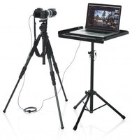 GATOR FRAMEWORKS COMPACT ADJUSTABLE MEDIA TRAY WITH TRIPOD STAND
