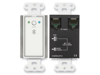 WALL-MOUNTED BLUETOOTH AUDIO INPUT PLATE, MONO SUMMED OR STEREO AUDIO, FORMAT-A INTERFACE / WHITE