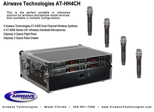 514-542 MHZ  4 - HANDHELD WIRELESS SYSTEM PACKAGE
