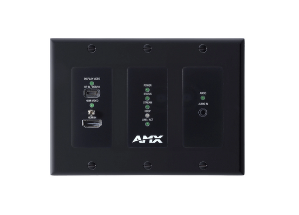 AMX N2615D ENCODER WALL PLATE W/ DANTE, DECORA STYLE