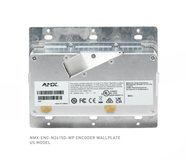 AMX N2615D ENCODER WALL PLATE W/ DANTE, DECORA STYLE