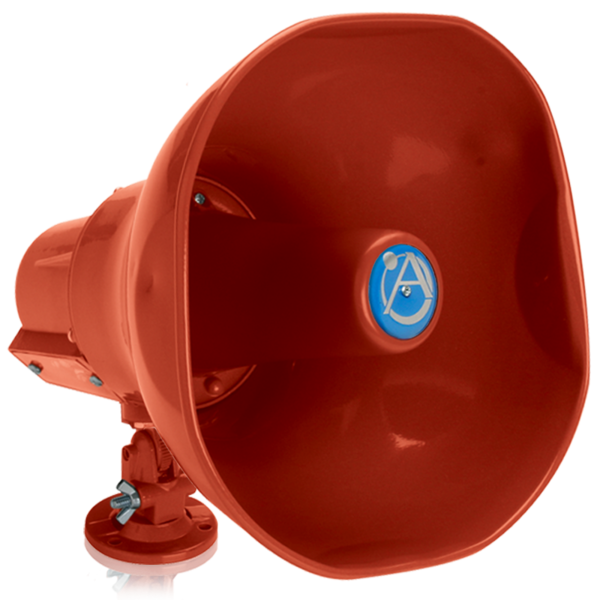 EMERGENCY SIGNALING HORN LOUDSPEAKER WITH 25V/70.7V-15W TRANSFORMER (RED)