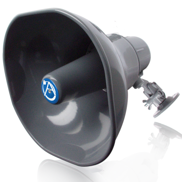 HORN LOUDSPEAKER 30W @ 8OHM, GRAY,  INCLUDES OMNI PURPOSE MOUNTING BRACKET. WEATHER RESISTANT