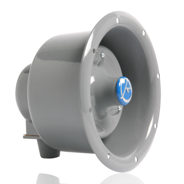 FLANGED EMERGENCY SIGNALING HORN LOUDSPEAKER WITH 25V/70.7V-15W TRANSFORMER AND CAPACITOR FOR LINE