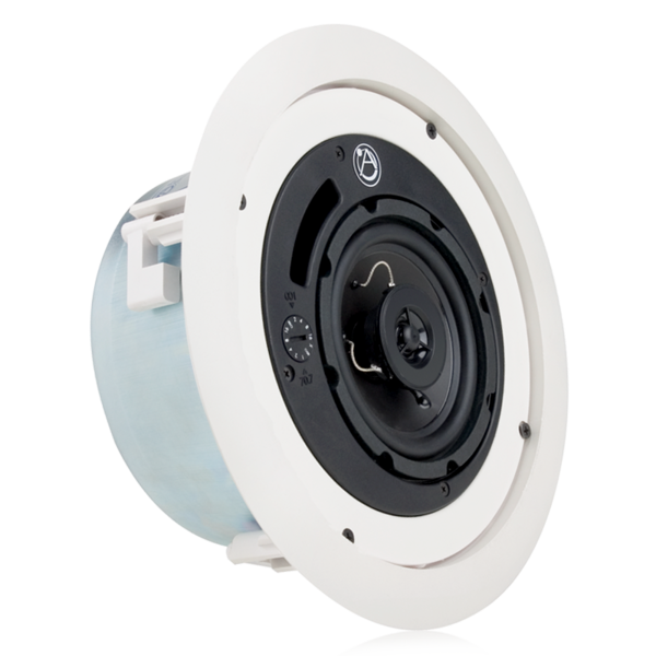 4" COAXIAL CEILING SPEAKER, 70V/100V 16W TRANSFORMER & 8OHM BYPASS-WHITE, SHALLOW (PRICED EA, BUY 2)