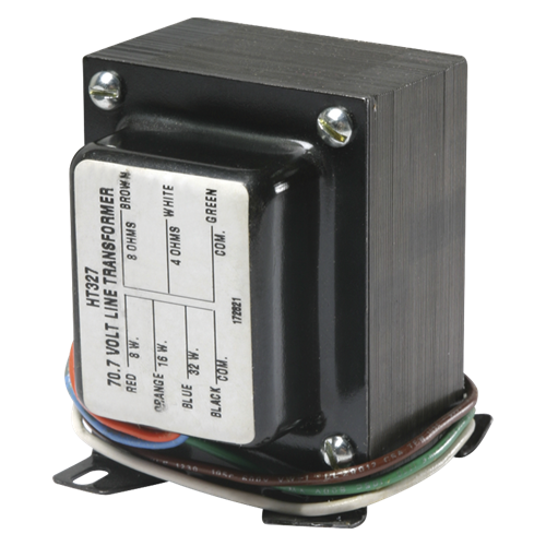 HIGH-QUALITY TRANSFORMER 32W (70.7V) / POWER TAPS AT 8, 16 & 32W WITH SECONDARY IMPEDANCE OF 4 & 8O