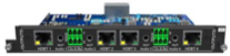 4X 1080P SEAMLESS HDBASET OUTPUT CARD WITH 4 HDBT, 4 RS232 AND 4 EXTERNAL STEREO AUDIO PORTS