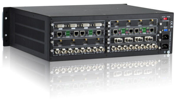MODULAR MATRIX SWITCHER CAGE 16X16 AT 2U HIGH WITH AUDIO BREAK-AWAY SWITCHING, RS232