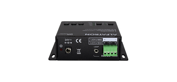 MINI AMPLIFIER(CLASS D), WITH MIC/LINE MIXER. 2X20WATT@4OHM, 1 X 40W BRIDGED@8OHM, VOLUME, BASS, TRE