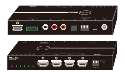 8K HDMI DISTRIBUTION AMPLIFIER WITH 1 INPUT AND 4 OUTPUTS, INCLUDES AUDIO DE EMBEDDER