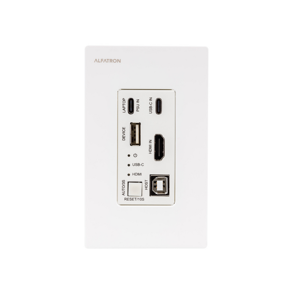 KIT: 2X1 HDMI WITH USB-B HOST / USB-C AUTO & USB A DEVICE PORT SWITCHING WALLPLATE, POE, W/RECEIVER