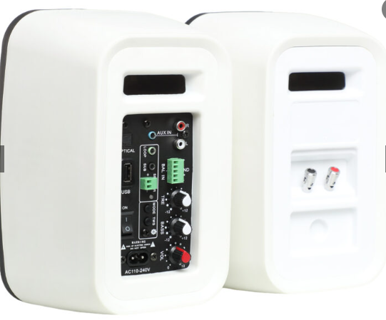 2 WAY 5.5I SURFACE MOUNT 2.X 50 WATTS ACTIVE SPEAKER . MAIN SPEAKER 1 X BLUETOOTH, RCA, 1 X OPTICAL,