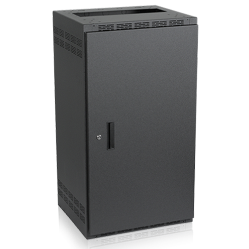 WELDED RACK FLOOR CABINET, 18.5" DEEP, 24RU, REAR DOOR INCLUDED *FRONT DOOR SOLD SEPARATELY*