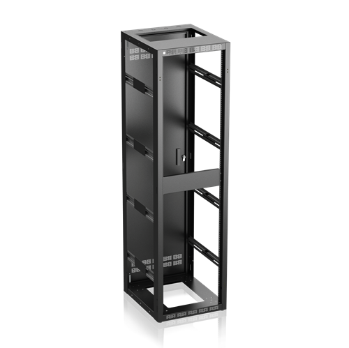 STAND ALONE OR GANGABLE RACK 25" DEEP, 44RU / BASE, TOP PANEL, FRAME & REAR DOOR, FULLY ASSEMBLED