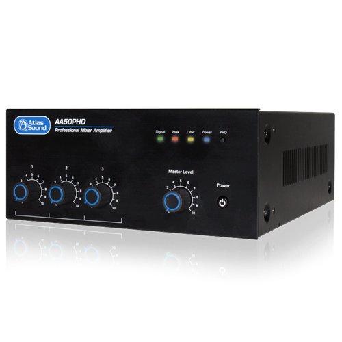 3-INPUT 50W MIXER AMPLIFIER WITH AUTOMATIC SYSTEM TEST (PHD)