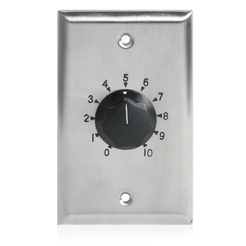 100W SINGLE GANG STAINLESS STEEL 70V COMMERCIAL VOLUME CONTROL