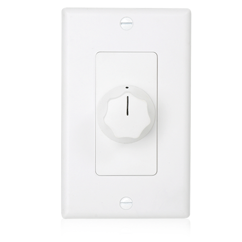 DELUXE DECORA PLATE MOUNTED 10W VOLUME CONTROL 3DB STEPS, WHITE & IVORY PLATES & KNOBS