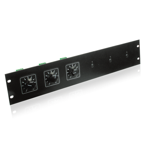 VOLUME CONTROL RACK MOUNTING PLATE HOLDS UP TO 6 RACK MOUNT VOLUME CONTROLS (ATTENUATORS)