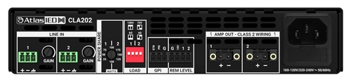 2CH 200W MULTI IMPEDANCE POWER SHARE AMPLIFIER, 2O 4O 8O 25V 70V & 100V OPTION PER CHANNEL, 1/2RU