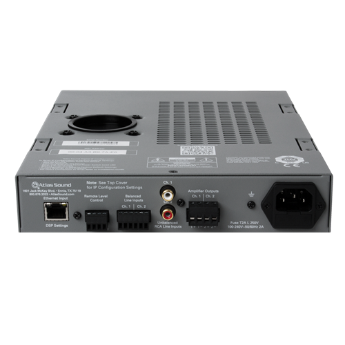 2CH 200W NETWORKABLE POWER AMPLIFIER WITH DSP SIGNAL PROCESSING AND POLE MOUNT CAPABILITY