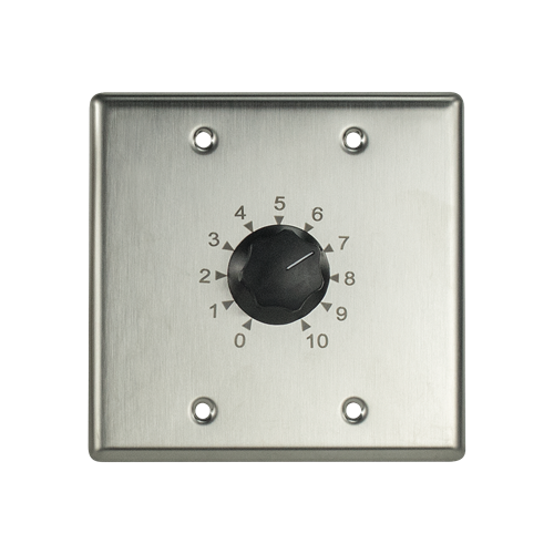 PRECISION, PLATE MOUNTED 250W ATTENUATOR, 1.5DB STEPS / 2 GANG STAINLESS STEEL PLATE