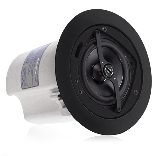 4" CEILING SPEAKER SYSTEM WITH 70V/100V 16W TRANSFORMER & 8OHM BYPASS - BLACK (PRICED EA, BOXED PR)