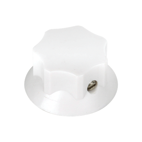 SKIRTED KNOB, WHITE, 1-1/8" DIAMETER