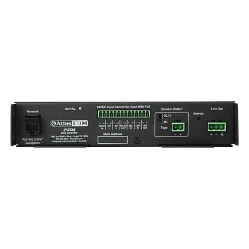 SINGLE OUTPUT POE+ IP ADDRESSABLE IP-TO-ANALOG GATEWAY  W/(2) GP I/O, MIC IN, BUILT-IN AMP