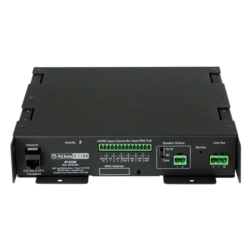 SINGLE OUTPUT POE+ IP ADDRESSABLE IP-TO-ANALOG GATEWAY  W/(2) GP I/O, MIC IN, BUILT-IN AMP