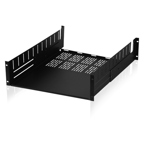 2RU VENTED ALL-PURPOSE RACK SHELF, 15" DEEP, BLACK