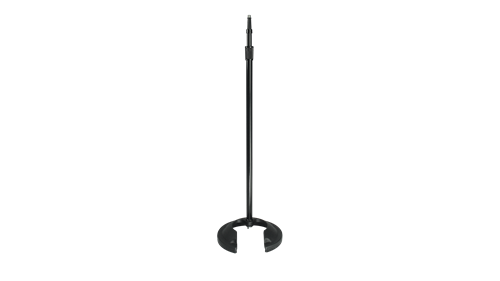 STACKABLE ROUND BASE HEAVY DUTY MIC STAND PROVIDES EXTRA STABILITY WITH ISOLATION RING / BLACK