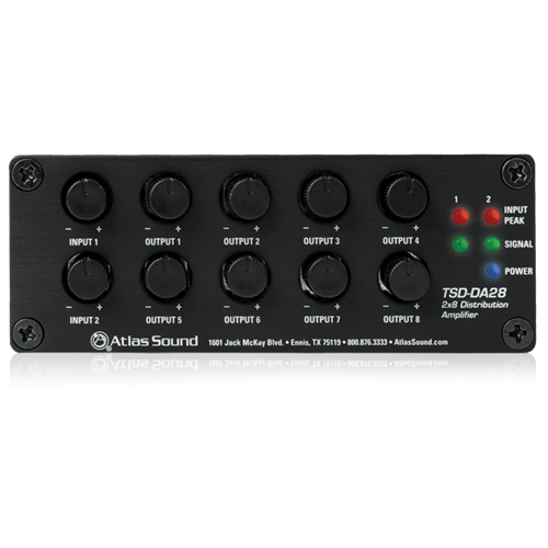 2 X 8 DISTRIBUTION AMPLIFIER (80MA DRAW EA)-2 BALANCED LINE INS WITH 8 ISOLATED BALANCED LINE OUTS