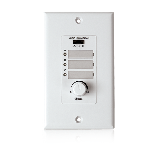 WALL PLATE INPUT SELECT SWITCH, VOLUME CONTROL 10K POT WITH SYSTEM INDICATOR