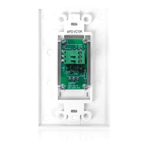 WALL PLATE 10KOHM LEVEL CONTROL / WHITE DECOR STYLE PLATE / FITS A SINGLE GANG ELECTRICAL OUTLET