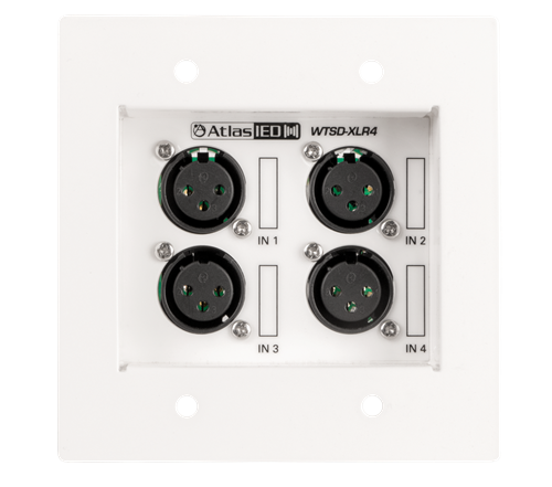 WTSD FOUR XLR INPUT WALL PLATE FOR USE WITH WTSD-MIX41K