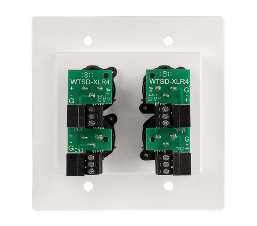 WTSD FOUR XLR INPUT WALL PLATE FOR USE WITH WTSD-MIX41K