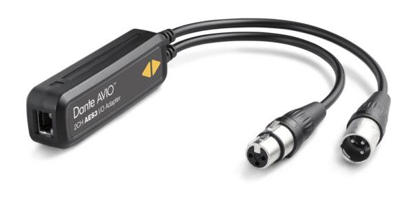 DANTE AVIO AES3 IO ADAPTER 2X2 /SUPPORTS 2X2 IN/OUT /BI-DIRECTIONAL /XLR CONNECTORS /BUILT-IN ASRC