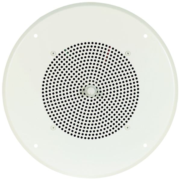 8" CEILING SPEAKER 1WATT AMPLIFIED WITH FIXED VOLUME KNOB OFF WHITE CEILING  GRILL