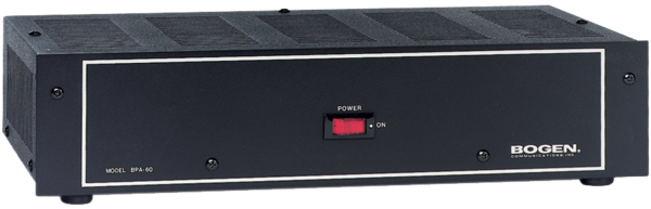 POWER AMPLIFIER 60 W - 60 W HI-Z  / 8-OHM/25V, 16-OHM, 25VCT, & 70V OUTPUTS *LOW Z REQUIRES XFMR*