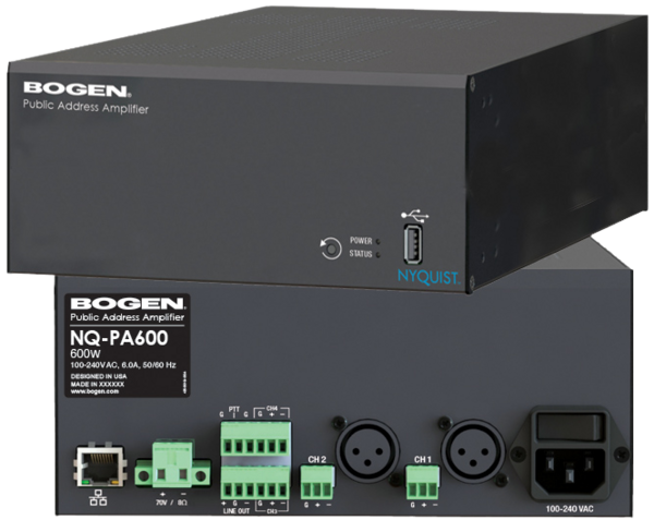 NYQUIST 4-INPUT, 600W, 2RU, PUBLIC ADDRESS MIER-AMPLIFIER